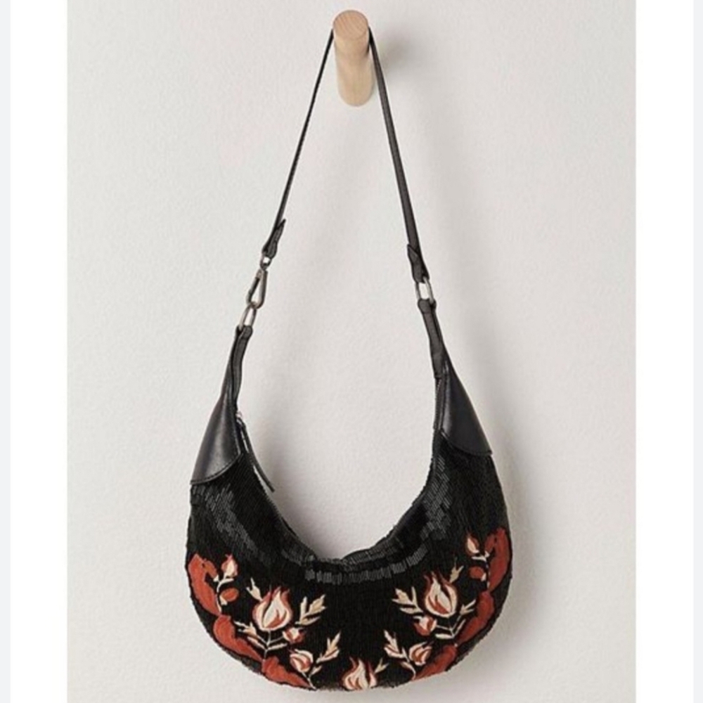 Free People Bugle Bead Clutch Bag